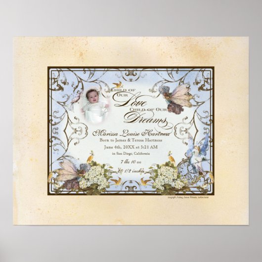 ベビーパーソナライズされたガール – エンチャント妖精の国プリンセス ポスター (正面)