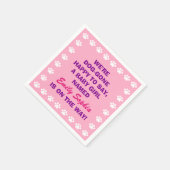 ベビーパーソナライズされたガール – 犬をテーマにしたベビーシャワー スタンダードカクテルナプキン (角)