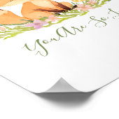 ベビーパーソナライズされたキツネワイルドフラワー子供部屋ウォールアート ポスター (角)