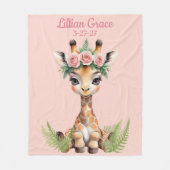 ベビーパーソナライズされたキラフェサファフェミニンリ子供部屋 フリースブランケット (正面)