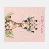 ベビーパーソナライズされたキラフェサファフェミニンリ子供部屋 フリースブランケット (正面(横))