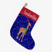 ベビーパーソナライズされたキリンin a Santa Hat スモールクリスマスストッキング (正面 (吊り時))