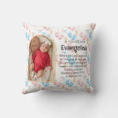 ベビーパーソナライズされたクリスチャン祈りの言葉キープサケ クッション (裏面)