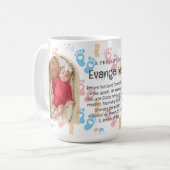 ベビーパーソナライズされたクリスチャン祈りの言葉キープサケ コーヒーマグカップ (正面左)