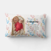 ベビーパーソナライズされたクリスチャン祈りの言葉キープサケ ランバークッション (裏面)