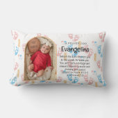 ベビーパーソナライズされたクリスチャン祈りの言葉キープサケ ランバークッション (正面)