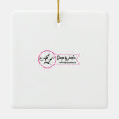 ベビーパーソナライズされたクリスマスオーナメントコットンブランチオンD セラミックオーナメント (裏面)