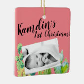 ベビーパーソナライズされたクリスマスオーナメントボヘミアンカクタスススス セラミックオーナメント (右)