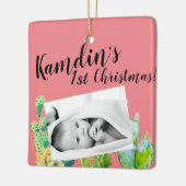 ベビーパーソナライズされたクリスマスオーナメントボヘミアンカクタスススス セラミックオーナメント (左)