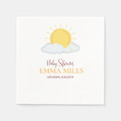 ベビーパーソナライズされたサンキューシャワーレトロサンナプキン スタンダードカクテルナプキン (正面)