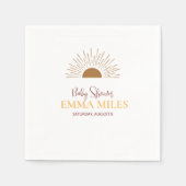 ベビーパーソナライズされたサンキューシャワーレトロサンナプキン スタンダードカクテルナプキン (正面)