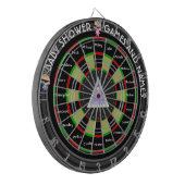 ベビーパーソナライズされたシャワーの名前とゲーム ダーツボード (正面左)