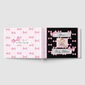 ベビーパーソナライズされたシャワーゲストブックピンクブラック ゲストブック (全面)