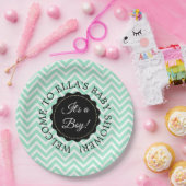 ベビーパーソナライズされたシャワーセージ山形紙プレート ペーパープレート (パーティー)