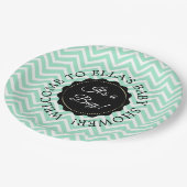 ベビーパーソナライズされたシャワーセージ山形紙プレート ペーパープレート (アングル)