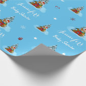 ベビーパーソナライズされたシャワーテディベアボーイ ラッピングペーパー (角)