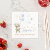 ベビーパーソナライズされたシャワーナプキンステディベア スタンダードカクテルナプキン (インサイチュ)