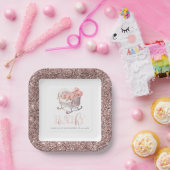 ベビーパーソナライズされたシャワーパステルベビーバスケット ペーパープレート (パーティー)