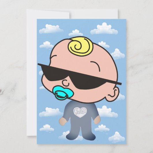 ベビーパーソナライズされたシャワーパーティの招待状 招待状 (裏面)