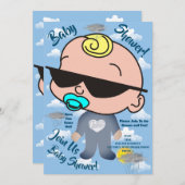 ベビーパーソナライズされたシャワーパーティの招待状 招待状 (正面/裏面)