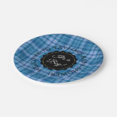 ベビーパーソナライズされたシャワーブループレイド紙プレート ペーパープレート (アングル)