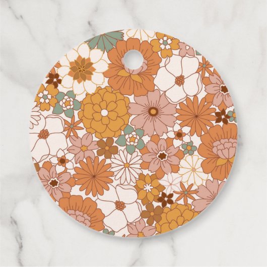 ベビーパーソナライズされたシャワーレトロ自然ボホフローラ フェイバータグ (裏面)