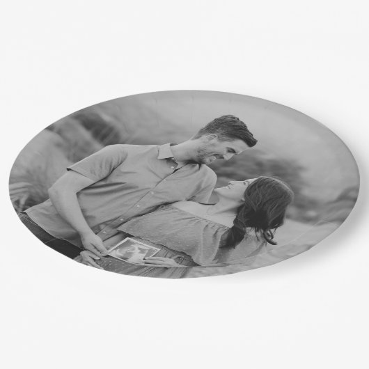 ベビーパーソナライズされたシャワー写真紙プレート ペーパープレート (アングル)