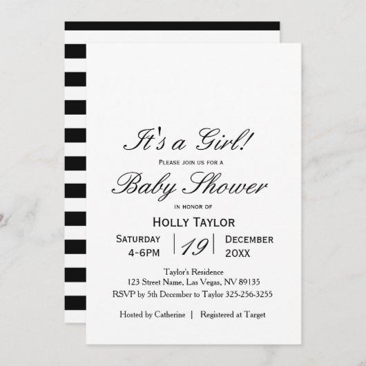 ベビーパーソナライズされたシャワー招待状 招待状 (正面/裏面)