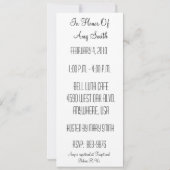 ベビーパーソナライズされたシャワー招待状 招待状 (裏面)