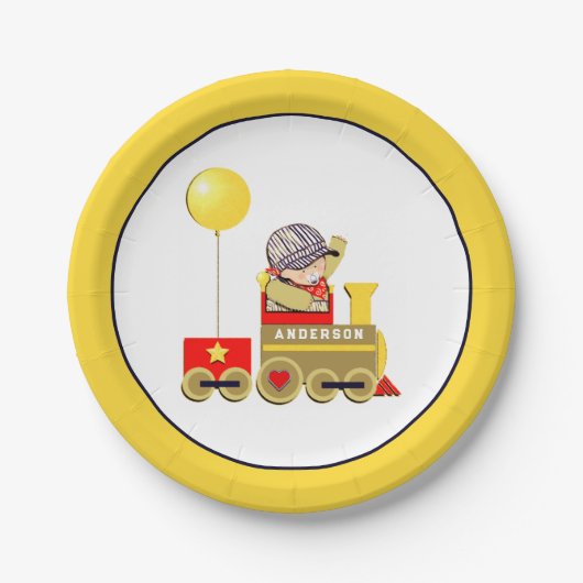 ベビーパーソナライズされたシャワー紙プレート ペーパープレート (正面)