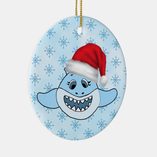 ベビーパーソナライズされたシャークファミリークリスマスオーナメント セラミックオーナメント (右)