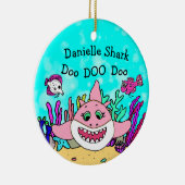 ベビーパーソナライズされたシャークファミリークリスマスオーナメント セラミックオーナメント (右)