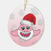 ベビーパーソナライズされたシャークファミリークリスマスオーナメント セラミックオーナメント (左)