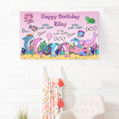 ベビーパーソナライズされたシャークファミリーバースデーパーティー 横断幕 (インサイチュ)