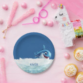 ベビーパーソナライズされたシャーク誕生日パーティー ペーパープレート (パーティー)