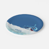 ベビーパーソナライズされたシャーク誕生日パーティー ペーパープレート (アングル)