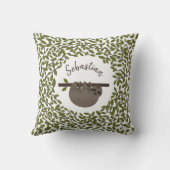 ベビーパーソナライズされたスロスグリーン枕 クッション (裏面)