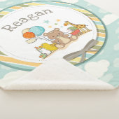 ベビーパーソナライズされたテディベアキレーフゴムダッキー（アヒルちゃん） シェルパブランケット (3/4)