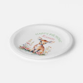 ベビーパーソナライズされたディアインフラワーズガールズガール誕生日 ペーパープレート (アングル)