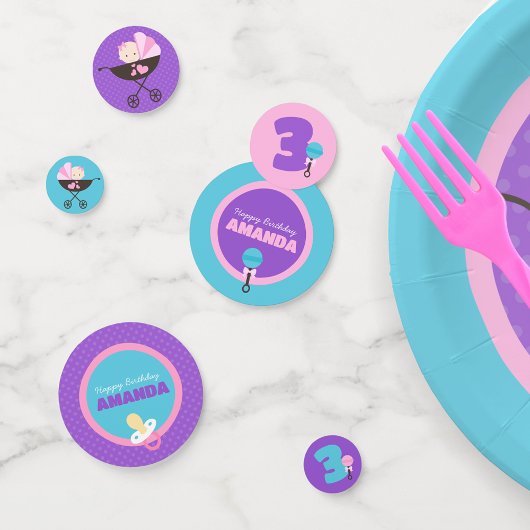 ベビーパーソナライズされたドール誕生日パーティーデコレーション コンフェッティ