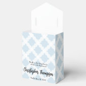 ベビーパーソナライズされたバプテスマ金ゴールドクロスブルーパターン フェイバーボックス (オープン)