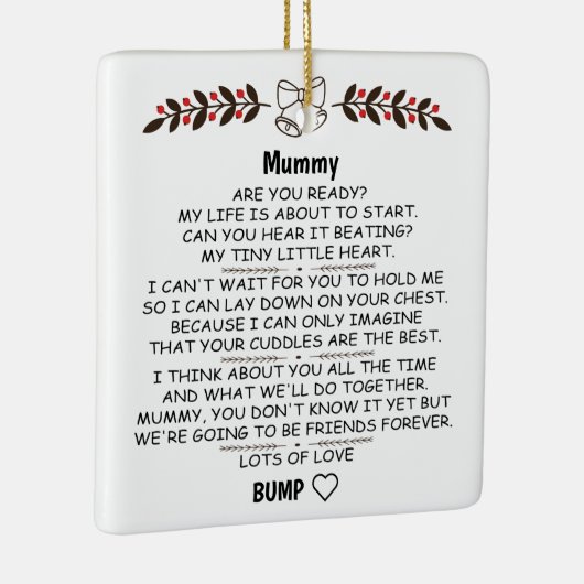 ベビーパーソナライズされたバンプクリスマスからミイラ セラミックオーナメント (右)