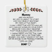 ベビーパーソナライズされたバンプクリスマスからミイラ セラミックオーナメント (正面)