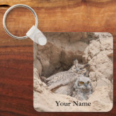 ベビーパーソナライズされたフクロウがキーチェーンをスリープ解除 キーホルダー (正面)