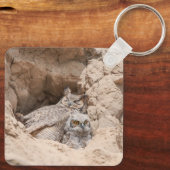 ベビーパーソナライズされたフクロウがキーチェーンをスリープ解除 キーホルダー (裏面)