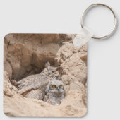 ベビーパーソナライズされたフクロウがキーチェーンをスリープ解除 キーホルダー (裏面)