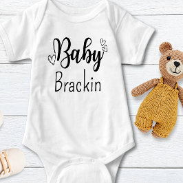 ベビーパーソナライズされたブラック文字カスタムユニセックス ベビーボディスーツ