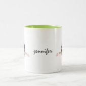 ベビーパーソナライズされたブルージェイバードマグ ツートーンマグカップ (中央)