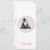 ベビーパーソナライズされたペンギンしおり (正面/裏面)