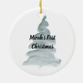 ベビーパーソナライズされたボーイ初めてのクリスマスオーナメント セラミックオーナメント (裏面)